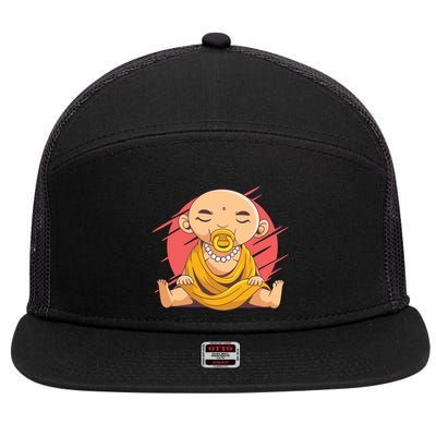 Child Buddha 7 Panel Mesh Trucker Snapback Hat