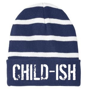 Child-Ish Striped Beanie with Solid Band