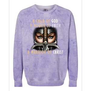 Child of God Woman of Faith Warrior Of Christ Colorblast Crewneck Sweatshirt