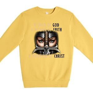 Child of God Woman of Faith Warrior Of Christ Premium Crewneck Sweatshirt