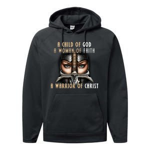 Child of God Woman of Faith Warrior Of Christ Performance Fleece Hoodie