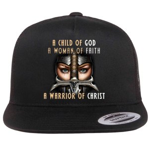 Child of God Woman of Faith Warrior Of Christ Flat Bill Trucker Hat