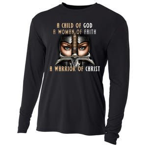 Child of God Woman of Faith Warrior Of Christ Cooling Performance Long Sleeve Crew