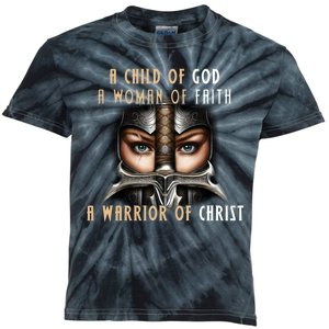 Child of God Woman of Faith Warrior Of Christ Kids Tie-Dye T-Shirt