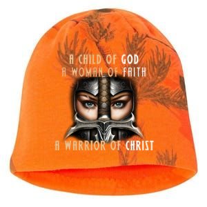 Child of God Woman of Faith Warrior Of Christ Kati - Camo Knit Beanie