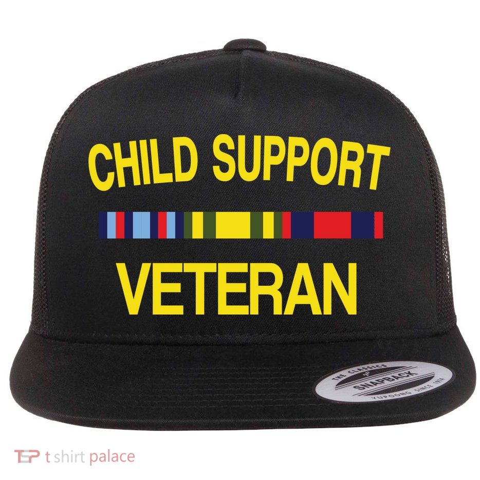 Child Support Veteran Flat Bill Trucker Hat
