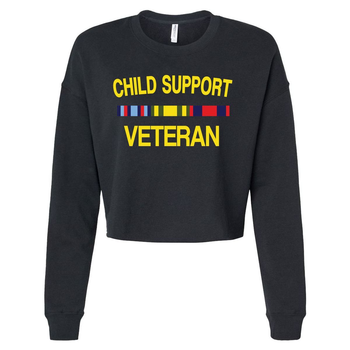 Child Support Veteran Cropped Pullover Crew
