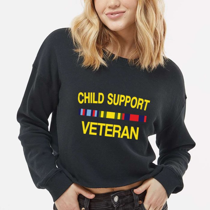 Child Support Veteran Cropped Pullover Crew