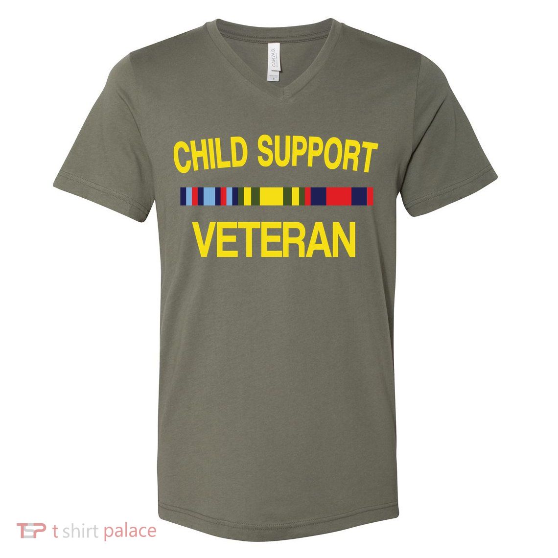 Child Support Veteran V-Neck T-Shirt