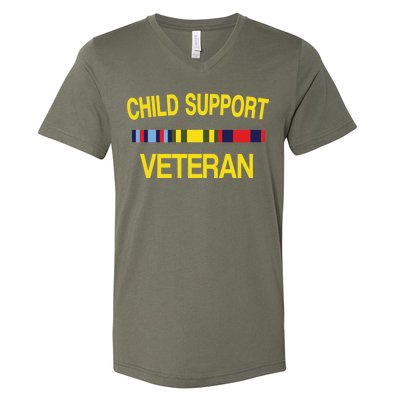 Child Support Veteran V-Neck T-Shirt