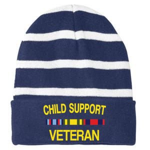 Child Support Veteran Striped Beanie with Solid Band