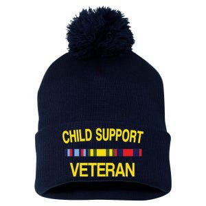 Child Support Veteran Pom Pom 12in Knit Beanie