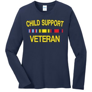 Child Support Veteran Ladies Long Sleeve Shirt