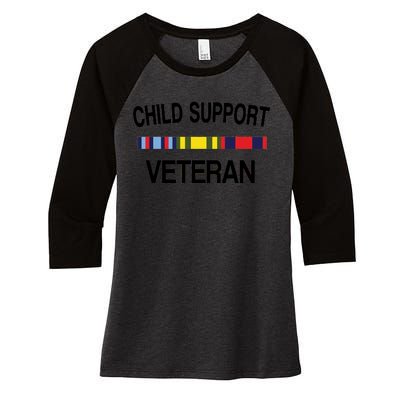 Child Support Veteran Women's Tri-Blend 3/4-Sleeve Raglan Shirt