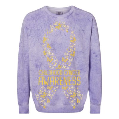 Childhood Cancer Awareness Colorblast Crewneck Sweatshirt