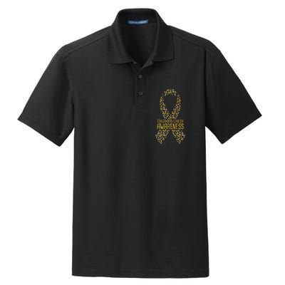 Childhood Cancer Awareness Dry Zone Grid Polo