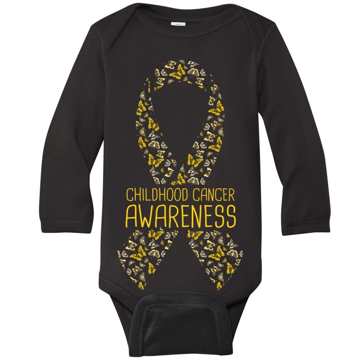 Childhood Cancer Awareness Baby Long Sleeve Bodysuit