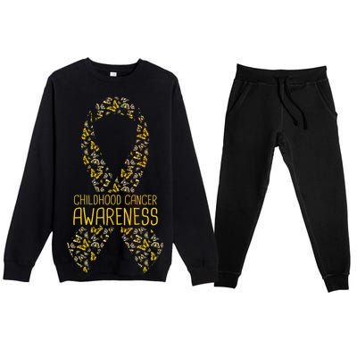 Childhood Cancer Awareness Premium Crewneck Sweatsuit Set