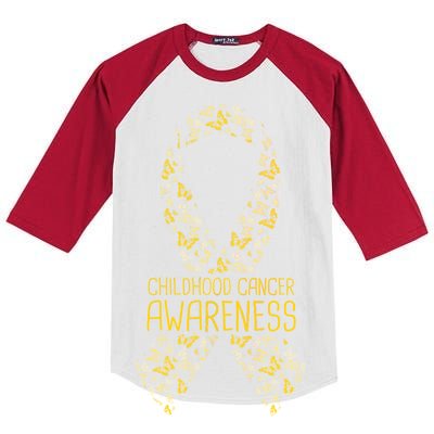 Childhood Cancer Awareness Kids Colorblock Raglan Jersey