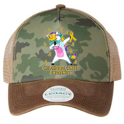 Childhood Cancer Awareness Dabbing Unicorn Legacy Tie Dye Trucker Hat