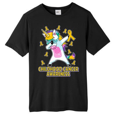 Childhood Cancer Awareness Dabbing Unicorn Tall Fusion ChromaSoft Performance T-Shirt