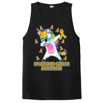 Childhood Cancer Awareness Dabbing Unicorn PosiCharge Competitor Tank