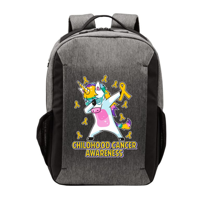Childhood Cancer Awareness Dabbing Unicorn Vector Backpack