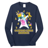 Childhood Cancer Awareness Dabbing Unicorn Long Sleeve Shirt