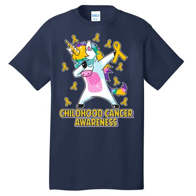 Childhood Cancer Awareness Dabbing Unicorn Tall T-Shirt