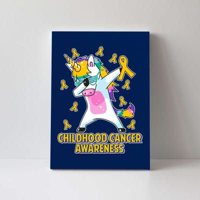 Childhood Cancer Awareness Dabbing Unicorn Canvas