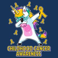 Childhood Cancer Awareness Dabbing Unicorn Drawstring Bag