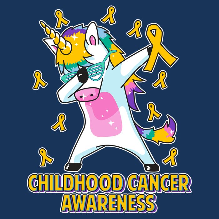 Childhood Cancer Awareness Dabbing Unicorn Drawstring Bag