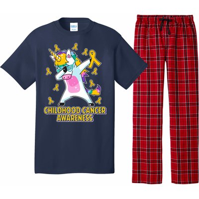 Childhood Cancer Awareness Dabbing Unicorn Pajama Set