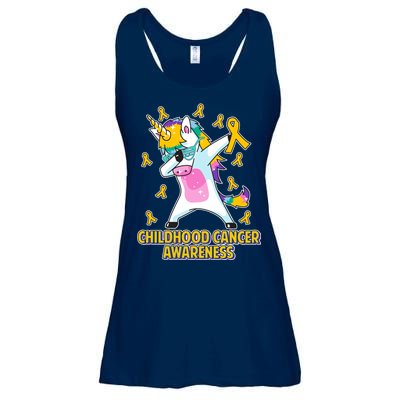 Childhood Cancer Awareness Dabbing Unicorn Ladies Essential Flowy Tank