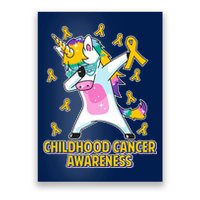 Childhood Cancer Awareness Dabbing Unicorn Poster