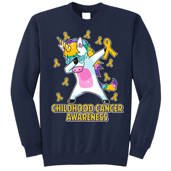 Childhood Cancer Awareness Dabbing Unicorn Tall Sweatshirt