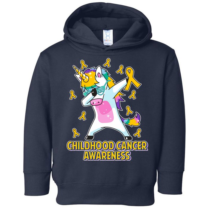 Childhood Cancer Awareness Dabbing Unicorn Toddler Hoodie