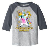 Childhood Cancer Awareness Dabbing Unicorn Toddler Fine Jersey T-Shirt