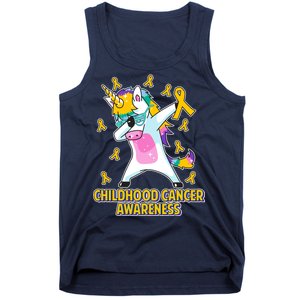 Childhood Cancer Awareness Dabbing Unicorn Tank Top