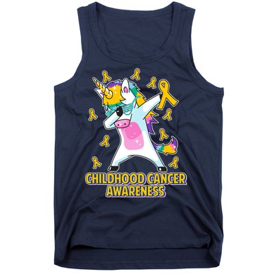 Childhood Cancer Awareness Dabbing Unicorn Tank Top