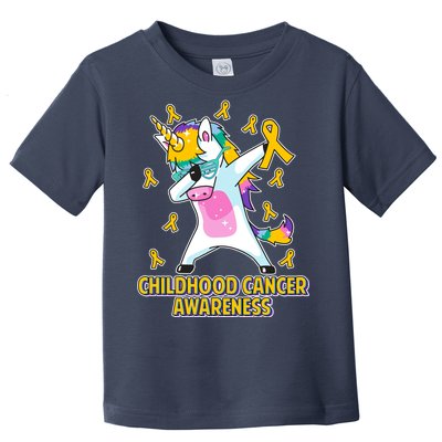 Childhood Cancer Awareness Dabbing Unicorn Toddler T-Shirt