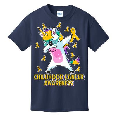 Childhood Cancer Awareness Dabbing Unicorn Kids T-Shirt