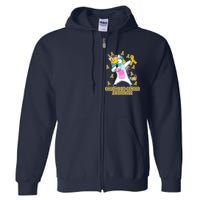 Childhood Cancer Awareness Dabbing Unicorn Full Zip Hoodie