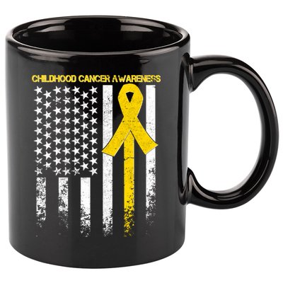 Childhood Cancer Awareness Flag 11oz C Handle Ceramic Mug