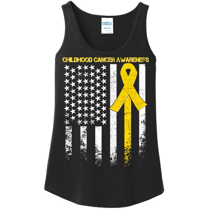 Childhood Cancer Awareness Flag Ladies Essential Tank