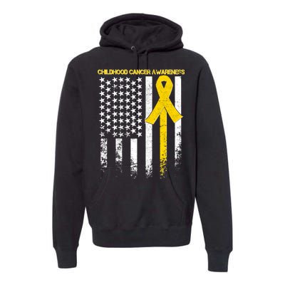 Childhood Cancer Awareness Flag Premium Hoodie