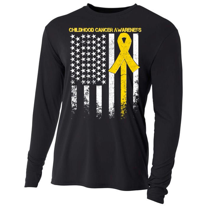 Childhood Cancer Awareness Flag Cooling Performance Long Sleeve Crew