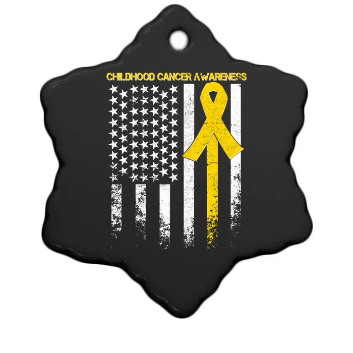 Childhood Cancer Awareness Flag Ceramic Star Ornament