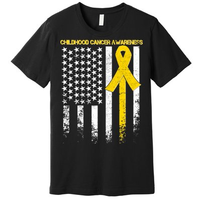 Childhood Cancer Awareness Flag Premium T-Shirt