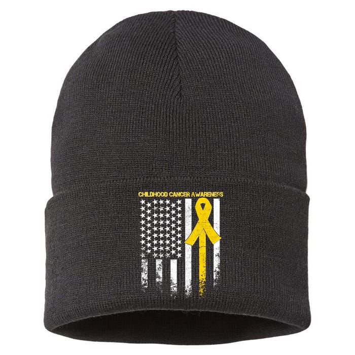 Childhood Cancer Awareness Flag Sustainable Knit Beanie